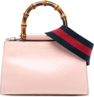 Gucci 2016-2025 Mini Leather Bamboo Nymphaea satchel - women - Calf Leather - One Size - Pink