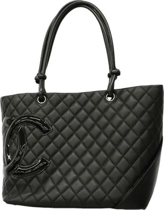 Chanel Black Leather Tote Bag (Pre-Owned)