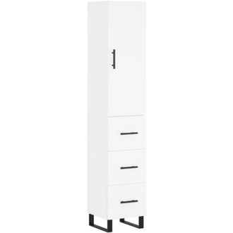 vidaXL Vidaxl - Aparador Alto Madera Contrachapada Blanco 34,5x34x180 Cm