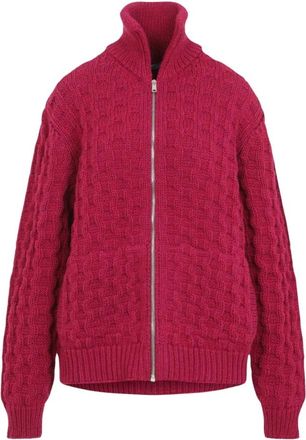 Prada C&aacute;rdigan de Lana Aran con Cremallera - Knitwear - Mujer - Rojo - S