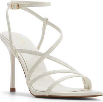 Aldo Lissandra Ankle Strap Pointed Toe Sandal in White at Nordstrom, Size 6.5