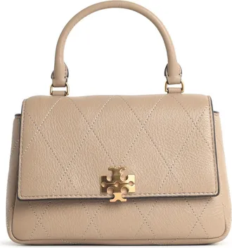 Tory Burch Tory Burch Charlie Matelass&eacute; minitas in beige leer