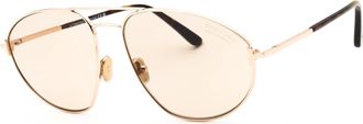 Tom Ford Ken Light Brown Photochromatic Pilot Mens Sunglasses FT1095 28E 60
