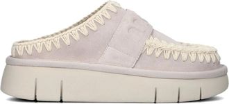 Mou Schoenen, Dames, Beige, 37 EU, Leer, Beige Leren Bounce Clog Instappers