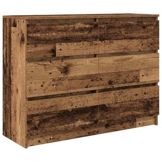 Berkfield Home Sideboard Old Wood 100x35x76 cm Engineered Wood in Brown | Size: 100 x 35 x 76 cm
