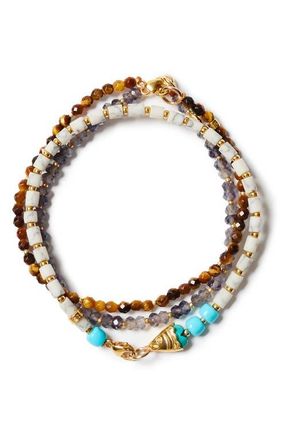 Chan Luu Set of 3 Semiprecous Stone Bracelets in Multi at Nordstrom