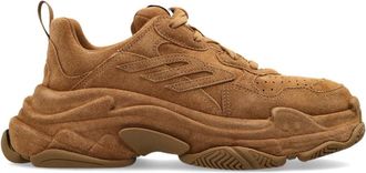 Balenciaga Sneakers, male, Brown, Size: 11 US Triple S Sporty Suede Sneaker