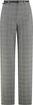Max Mara Mazurca Prince Of Wales Motif Wool Trousers