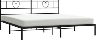 vidaXL Estructura cama sin colchón con cabecero metal negro 183x213 cm Vidaxl