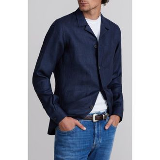Emanuel Berg Linen Twill Jacket in Navy at Nordstrom Rack, Size 46