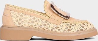 Roger Vivier Viv Rangers Braided Raffia Loafers