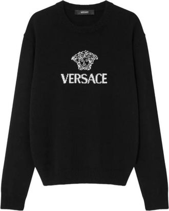 Versace Cashmere Trui - Heren - Cashmere truien - Zwart - L - Truien & Vesten