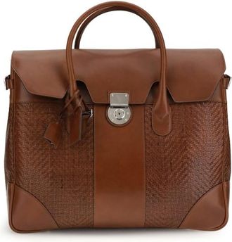 Brunello Cucinelli Woven Calf Country Travel Bag