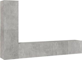 vidaXL 4 Piece TV Cabinet Set Concrete Grey Engineered Wood vidaXL