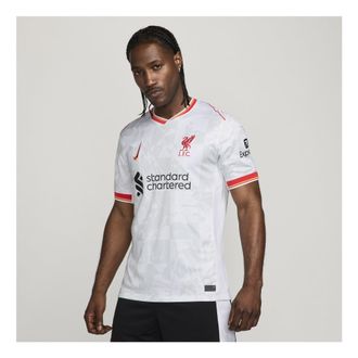 Nike Dri-FIT Liverpool FC 2024/25 Stadium Third Football Jesrey White Red FQ2030-101