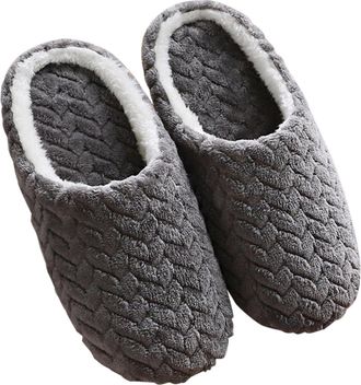 Generic Womens Memory Foam Slippers Cozy Non-Slip Soft Womens Autumn and Winter Leisure Warm Splicing Slippers Ballerina Slippers Women (Grey, 42)
