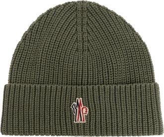 Moncler Day-Namic Beanie - Heren - Hoeden - Groen - ONE Size - Katoen - Accessoires