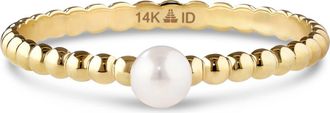 Devata Freshwater Pearl Beaded Ball Ring in 14K Gold, 3mm in Yellow Gold at Nordstrom, Size 7