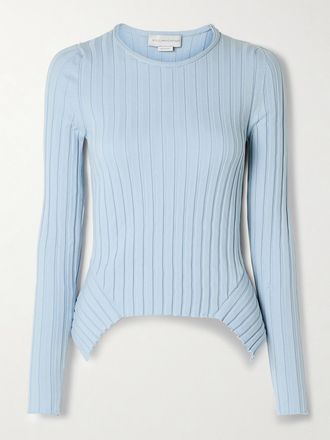 Stella McCartney Maglia In Cotone A Coste - Blu