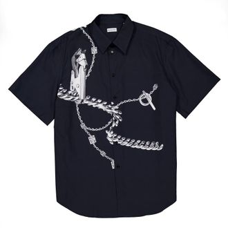 Burberry Knight Hardware Cotton Shirt, Size XX-Large