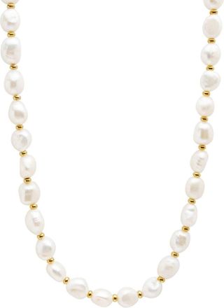 Nialaya baroque pearl choker - women - Pearl/Gold Plated - 36 - White