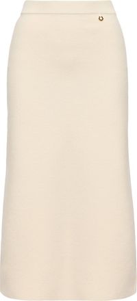 Moncler Moncler Wool & Cashmere Blend Midi Skirt, Women, White, Size: Xs