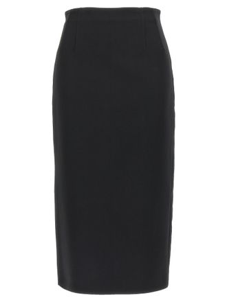 Max Mara Black Viscose Midi Womens Skirt
