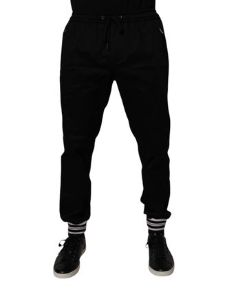 Dolce & Gabbana Mens Black Cotton Stretch Jogger Sweatpants Pants Elastane