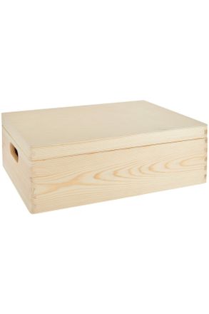 Homeware Kiste, Kieferfarben, Holz, Kiefer, massiv, 30x14x40 cm, Deckel, Deckel aufklappbar, Ordnen & Aufbewahren, Dekoboxen & Aufbewahrungsboxen, Holzkisten