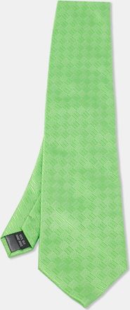 HUGO BOSS Boss By Hugo Boss Green Patterned Silk Traditional Tie
