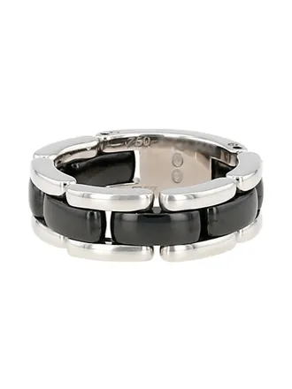Chanel medium white gold Ultra ceramic ring - Silver