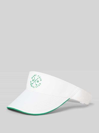 Marc Cain Schirmm&uuml;tze mit Logo-Applikation in Offwhite, Gr&ouml;&szlig;e 1