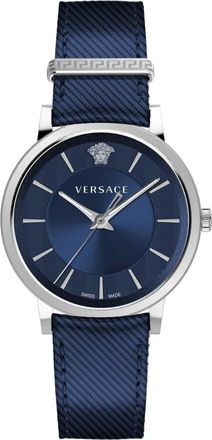 Versace Blauwe wijzerplaat cirkel horloge - Heren - Horloges - Grijs - ONE Size - Accessoires