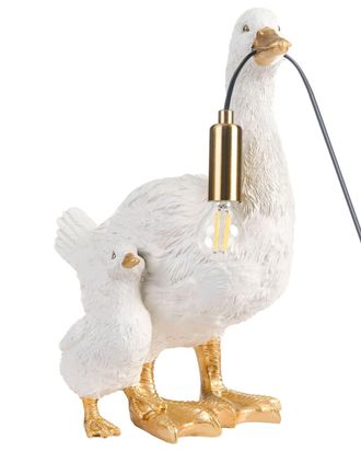 Beliani L&aacute;mpara de mesa pato blanco