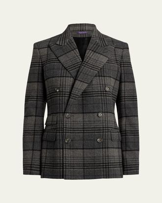 Ralph Lauren Collection Kent Plaid Wool Double-Breasted Jacket