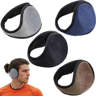 Generic Running Ear Muffs, 4PCS Ear Muffs for Winter Women Men, Unisex Winter Plush Ear Covers Fluffy Fleece Foldable Ear Warmers Adjustable Covers Earmuffs f