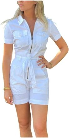 Aeronautica Korte Jumpsuit - Dames - Playsuits - Wit - XS - Katoen - Jumpsuits & Playsuits