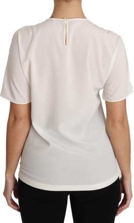 Dolce & Gabbana Womens White Silk Stretch dgfamily T-Shirt