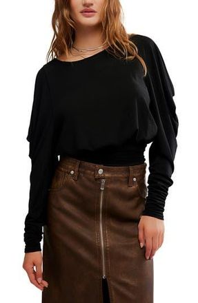 Free People Moxie Draped Jersey Top in Black at Nordstrom Rack, Size X-Small