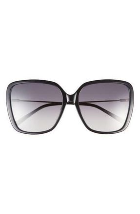 Chlo&eacute; 57mm Square Sunglasses in Black Gold Grey at Nordstrom Rack