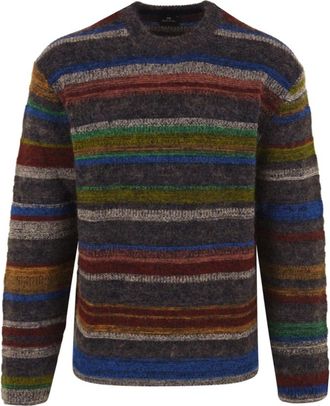 Paul Smith Crayon Stripe Sweater - Heren - Ronde hals truien - Veelkleurig - XL - Rayon - Truien & Vesten