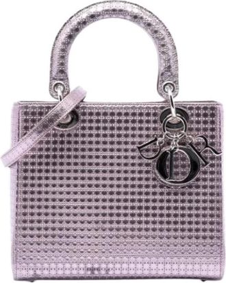 Dior Pre-owned Lady Dior - Dames - Vintage Handtas - Paars - ONE Size - Leer - Vintage