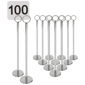 Argon Tableware Table Numbers with 30cm Holders - 30cm - Silver - Pack of 100