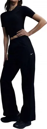 Nike Windrunner High-Waisted Woven Open-Hem Pants In Black
