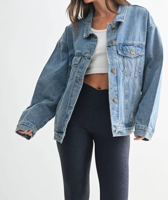 Mono B Boxy-Cut Denim Jacket In Blue