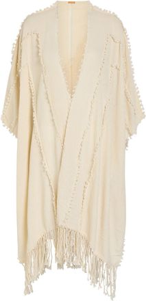 Caravana Knot Detail Cotton Cape - Natural - One Size