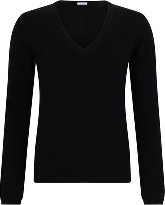 Malo Cashmere V-hals Trui - Dames - Cashmere truien - Zwart - 2XS - Truien & Vesten