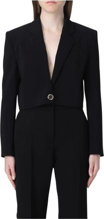 Pinko Pinko, Dames, Jassen, Zwart, Maat: L Leer