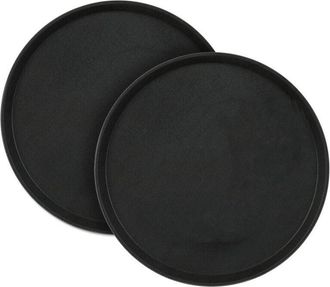 OEM Bandejas Redondas Antideslizantes De 40 Cm - Juego De 2, Negras, Ideales Para Hosteler&iacute;a Y Restaurantes - Ulisem