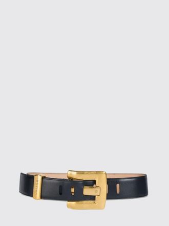 Balmain Cintura alta Anthem in pelle di vitello liscia con fibbia monogram